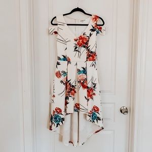 beautiful floral cold shoulder dress